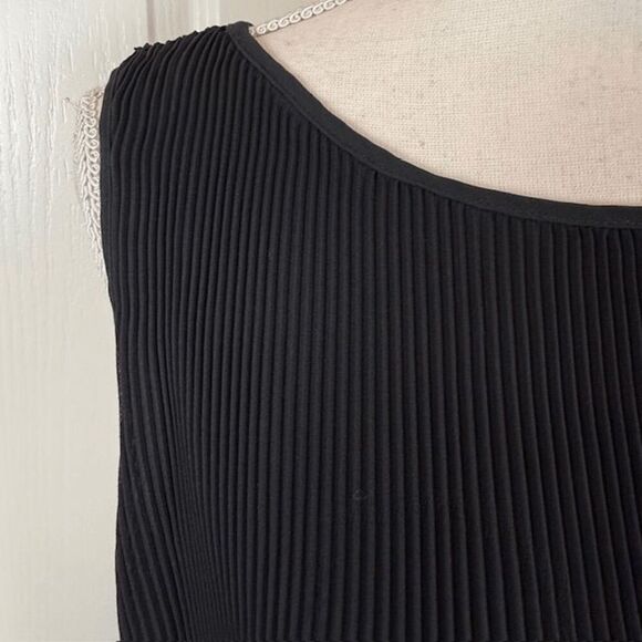 Vivienne Tam East Wind Code Vintage Chiffon Pleated Mini Dress Black Size Medium - Picture 2 of 8